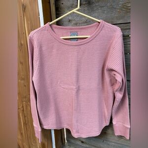 GAP Pink Waffle Knit Long Sleeve Top